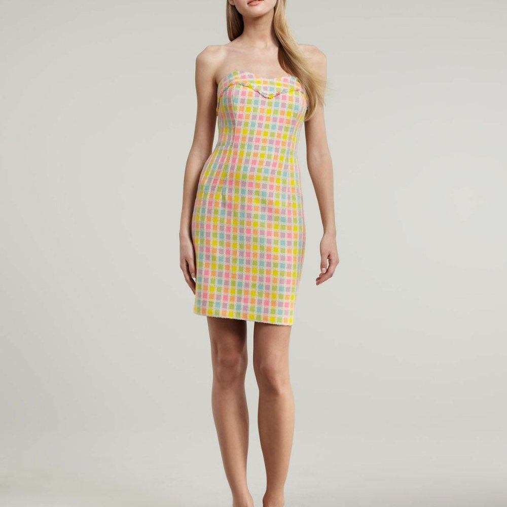 Lilly Pulitzer Bibi Dress Multi Give Me Wings Boucle Strapless Dress RT at $258